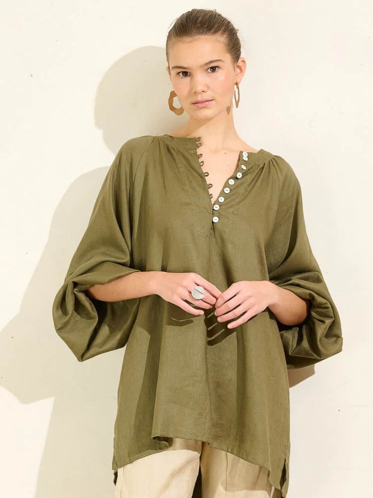 Bell Sleeve Top - Moss