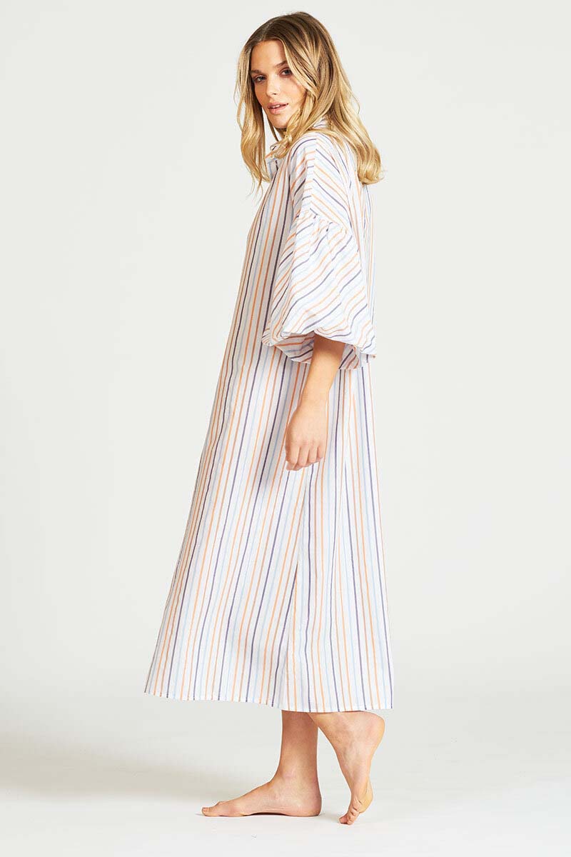 Gold shop stripe dress