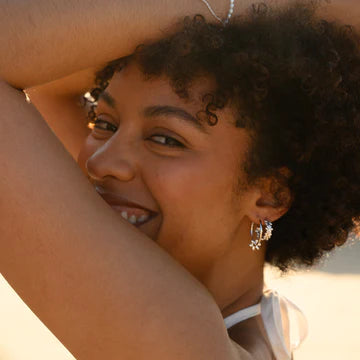 Daisy Willpower Hoop Earrings - Sterling Silver