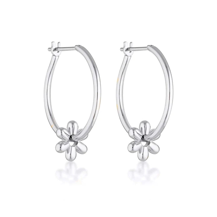 Daisy Willpower Hoop Earrings - Sterling Silver