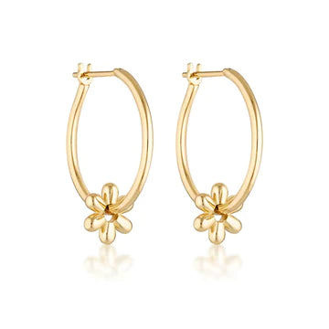 Daisy Willpower Hoop Earrings - Gold Plated Sterling Silver