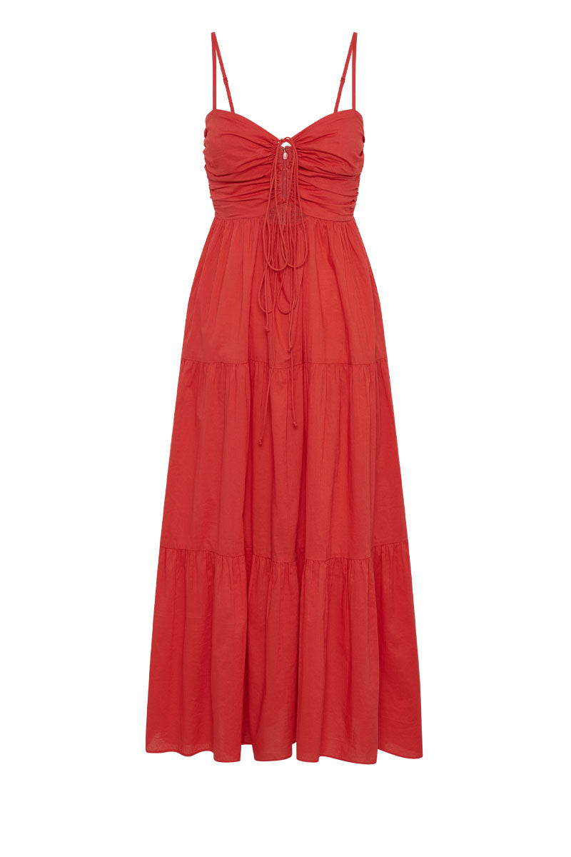 Halter Party Dress - Rhubarb