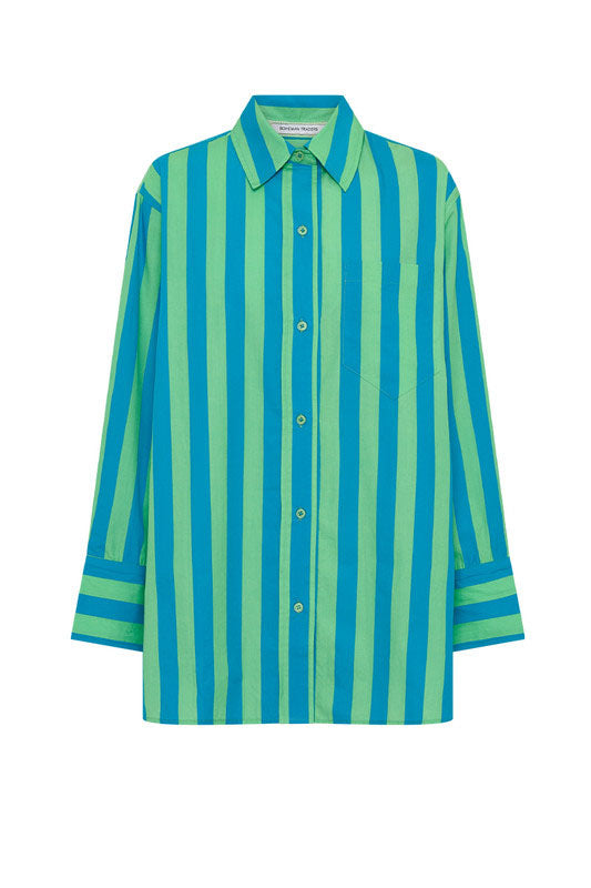 Classic Shirt - Azure/Fern Stripe