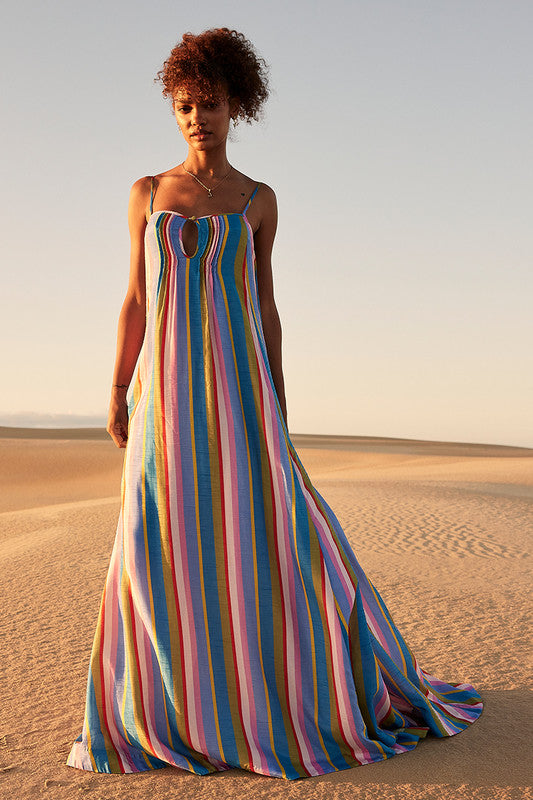 Rainbow Stripe Slip Dress