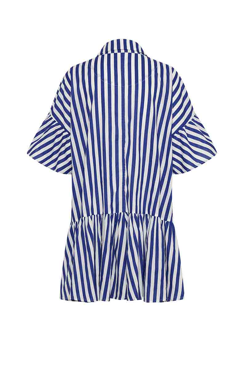 Genoa Dress - Royal/White Stripe