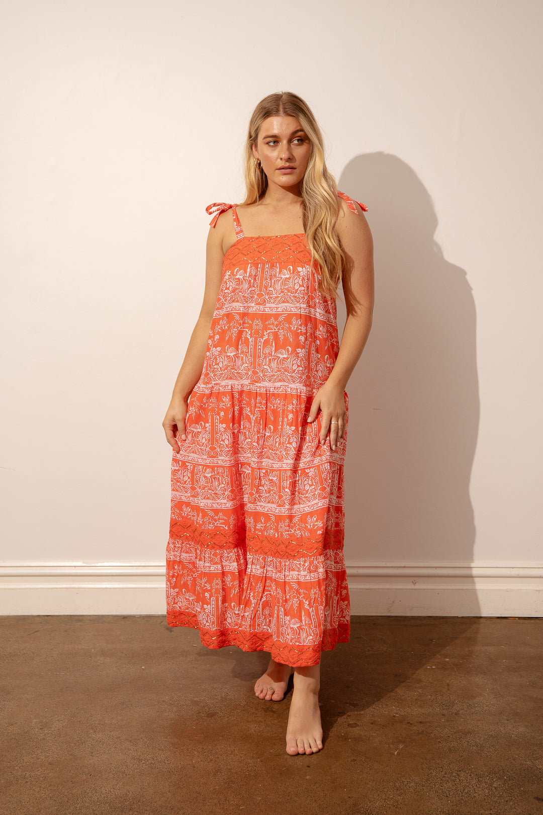 Mystic Violet Maxi Dress - Orange