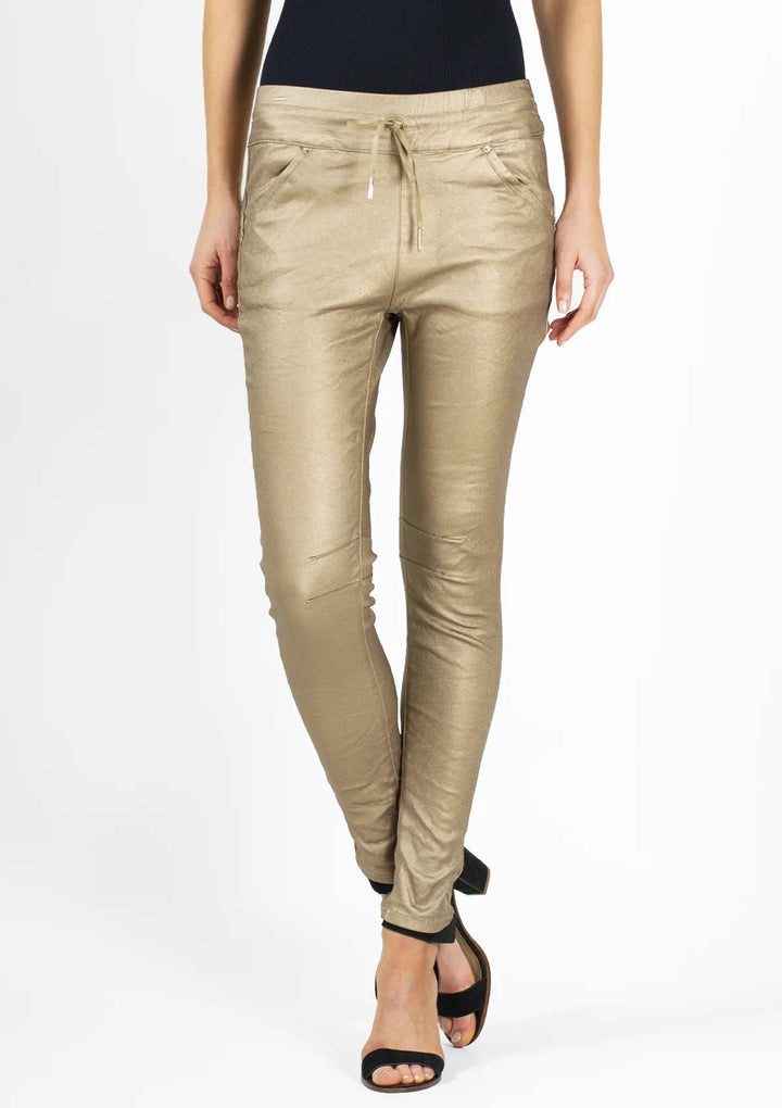 Gold Silverbell Coated Pants