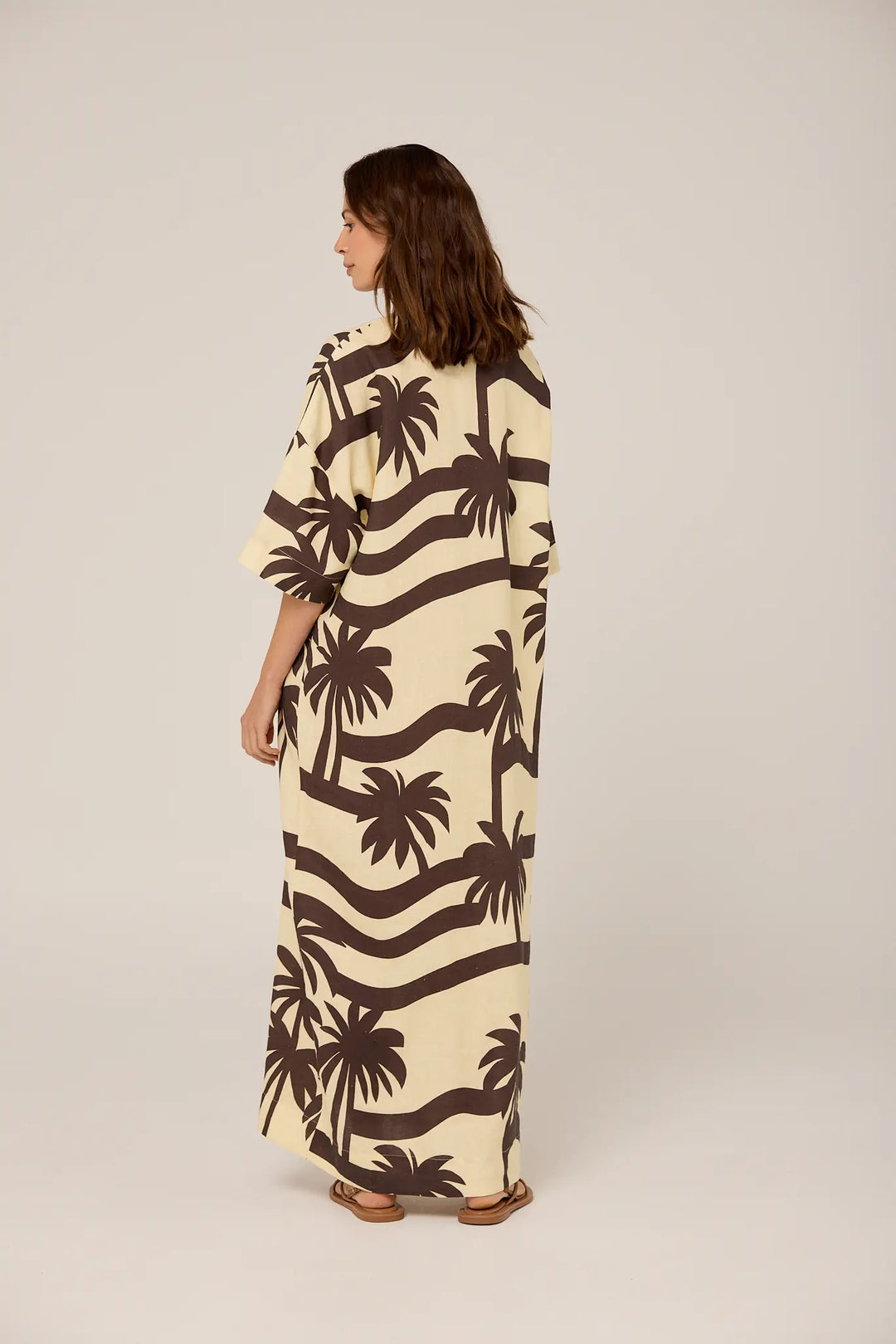 Tulum Maxi Dress - Cocoa Palma Print