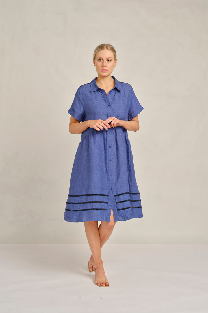 Maxine Lace Dress - Denim