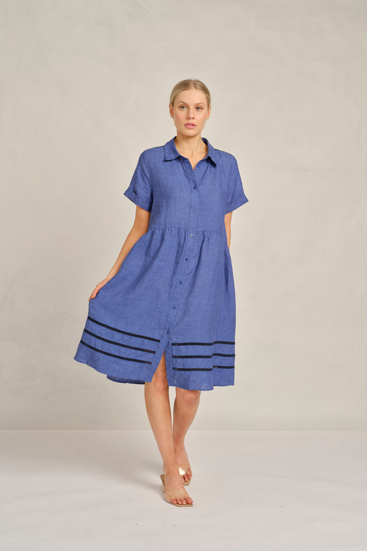 Maxine Lace Dress - Denim