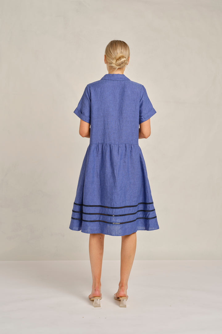 Maxine Lace Dress - Denim