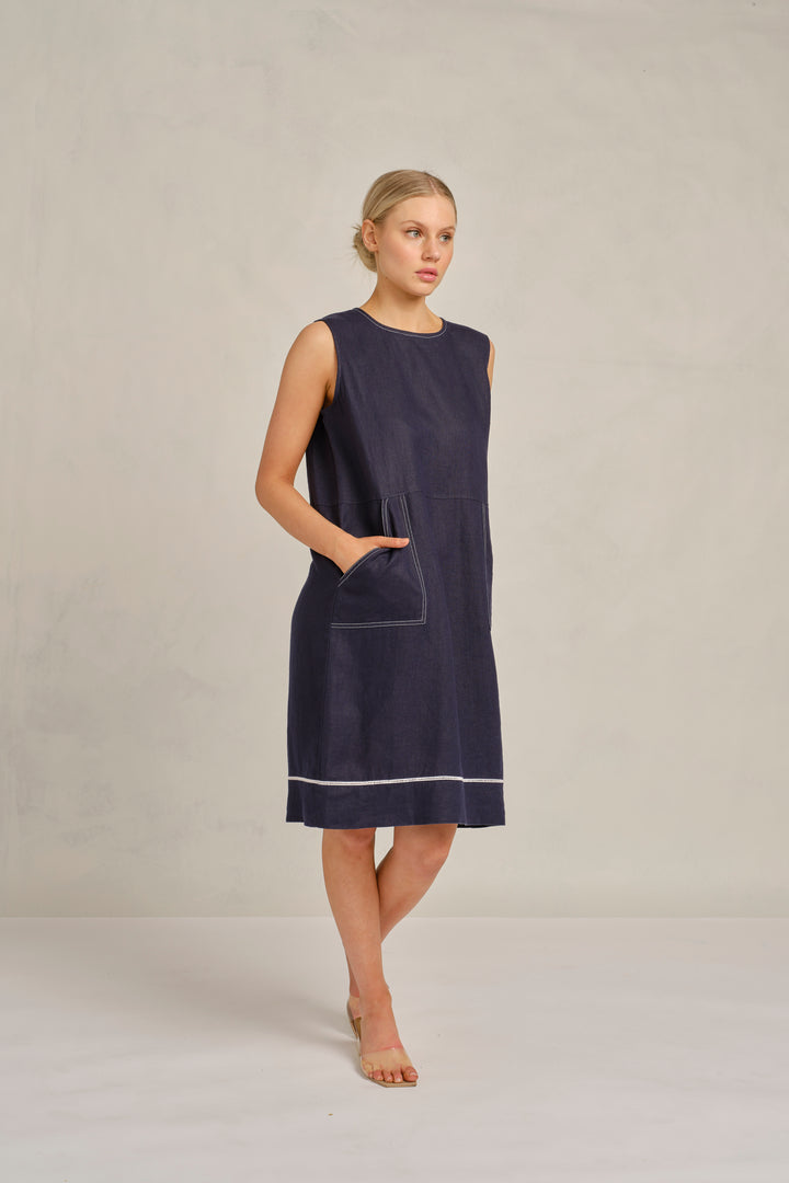 Chiara Dress - Navy