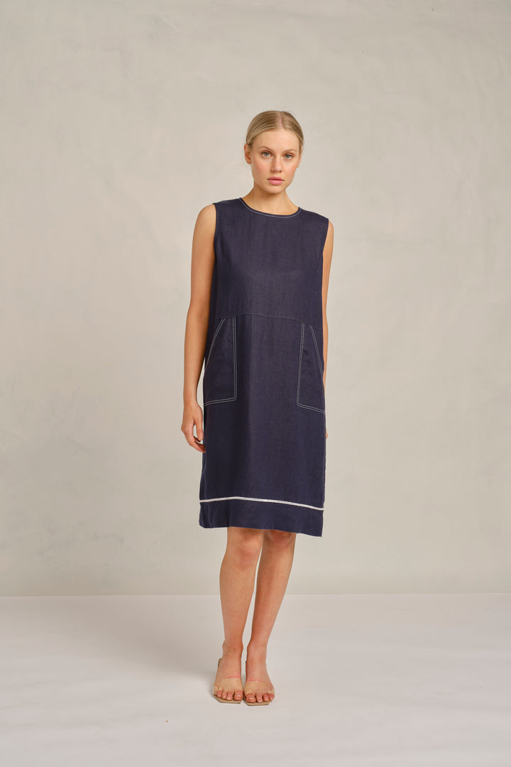 Chiara Dress - Navy