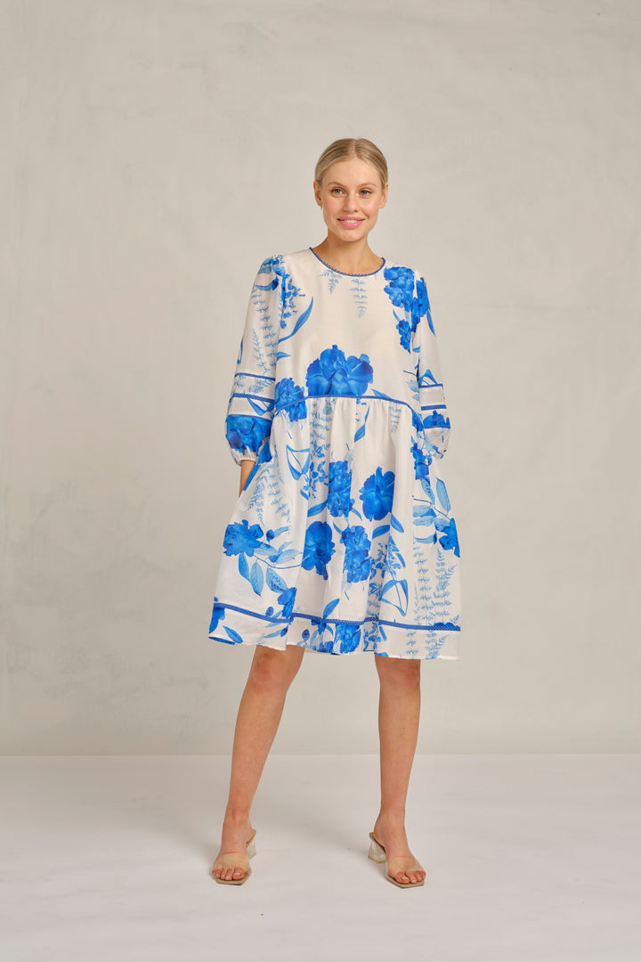 Holly Night Garden Dress  - Blue Quartz