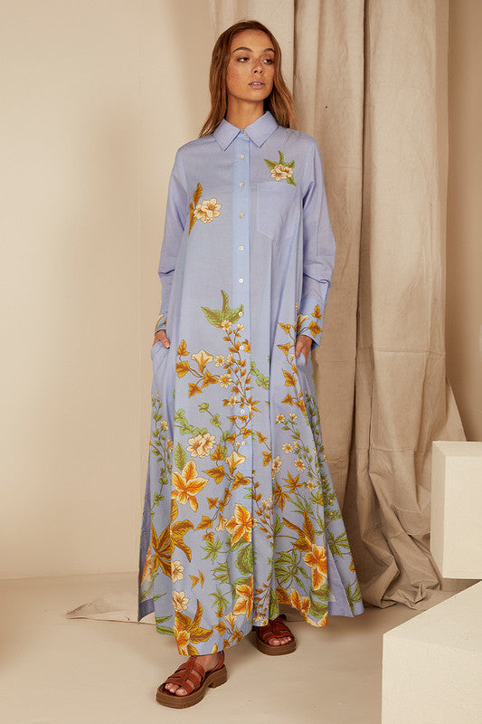 Zinnia Opera Shirt Dress - Periwinkle