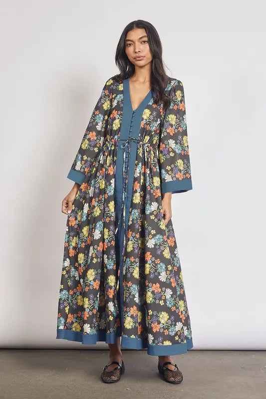 Fleur Kaftan Dress - Black