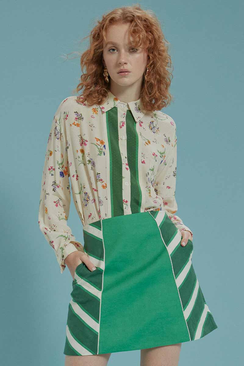 Bettina Classic Shirt - Vintage Ditsy