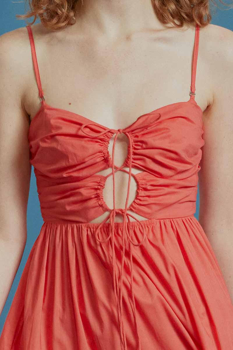 Halter Party Dress - Rhubarb