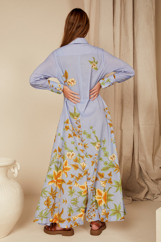 Zinnia Opera Shirt Dress - Periwinkle