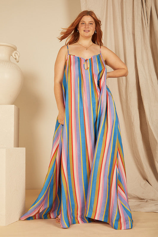 Rainbow Stripe Slip Dress