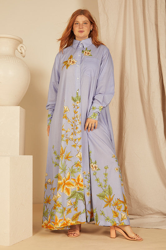 Zinnia Opera Shirt Dress - Periwinkle