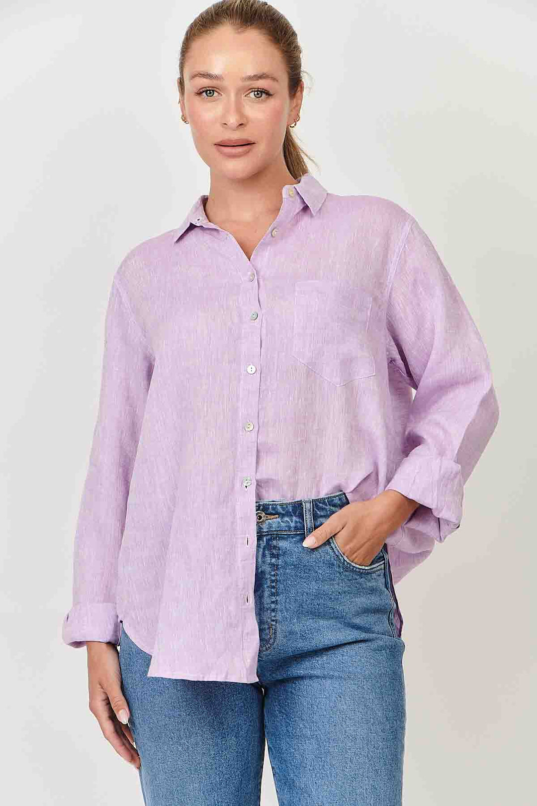 Enveloppe Linen Shirt - Lilas