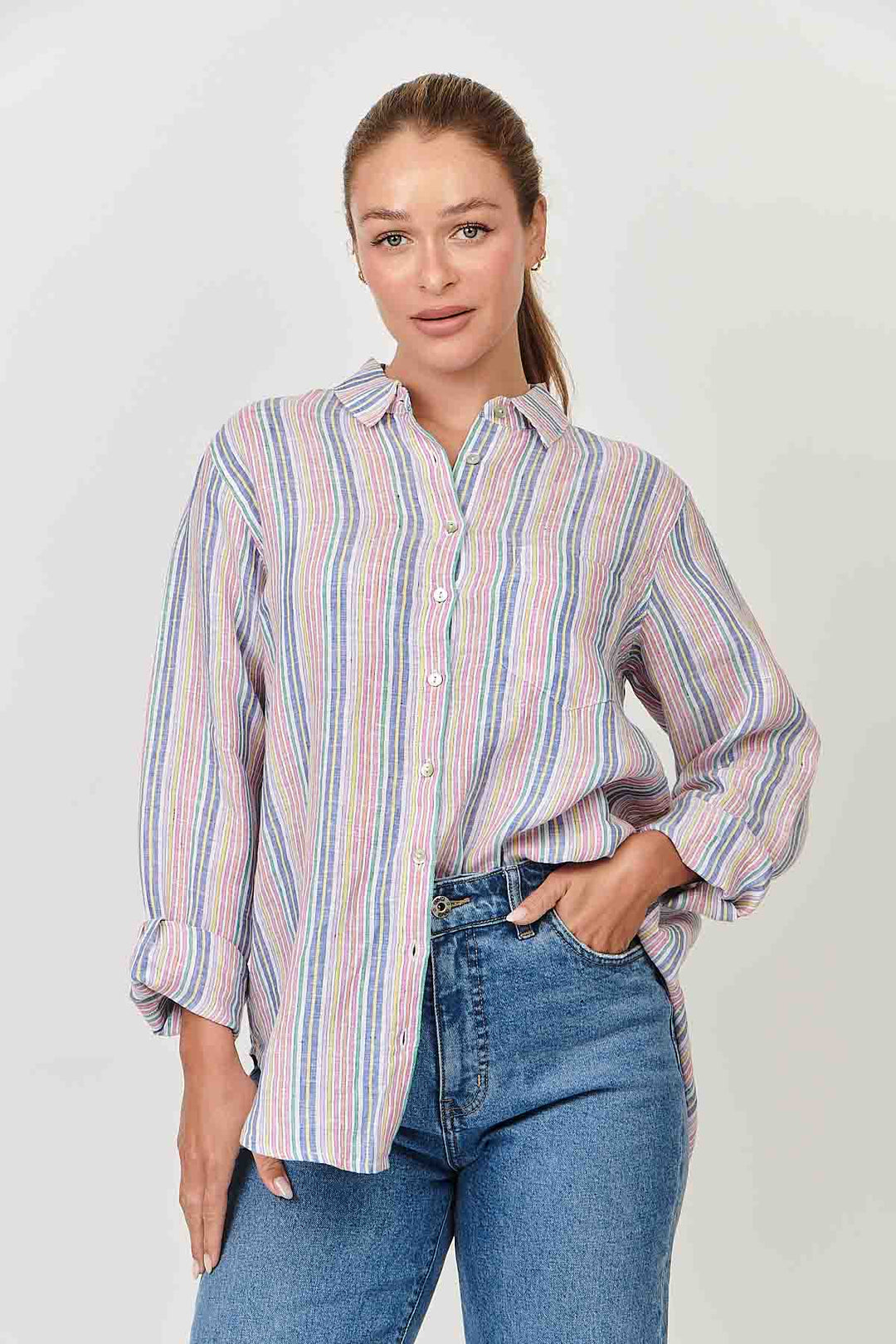 Enveloppe Linen Shirt - Arc-en-Ciel