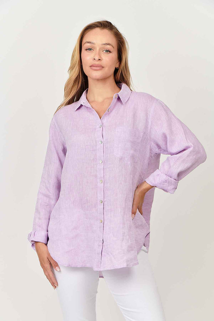 Enveloppe Linen Shirt - Lilas