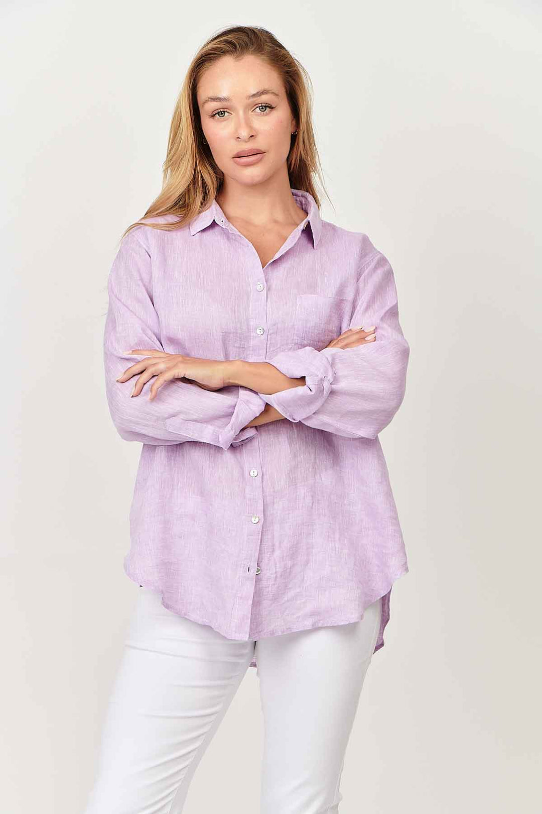 Enveloppe Linen Shirt - Lilas