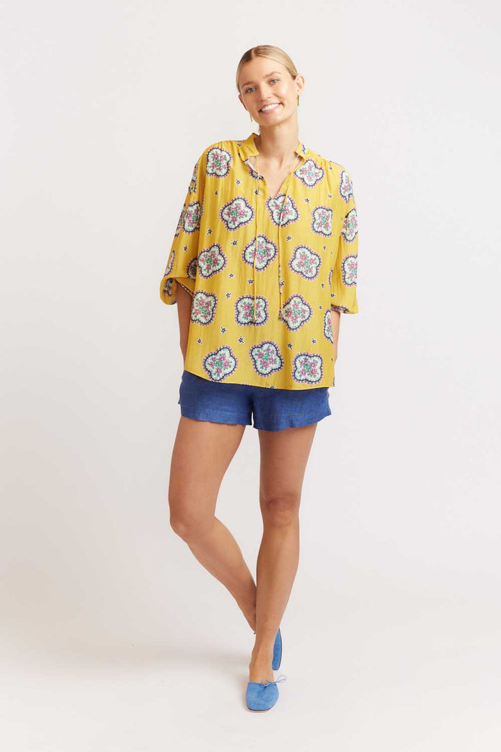 Edie Top - Mosaic Mustard