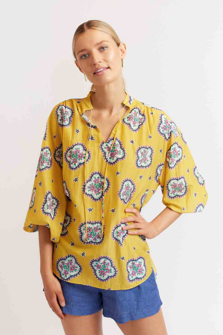 Edie Top - Mosaic Mustard