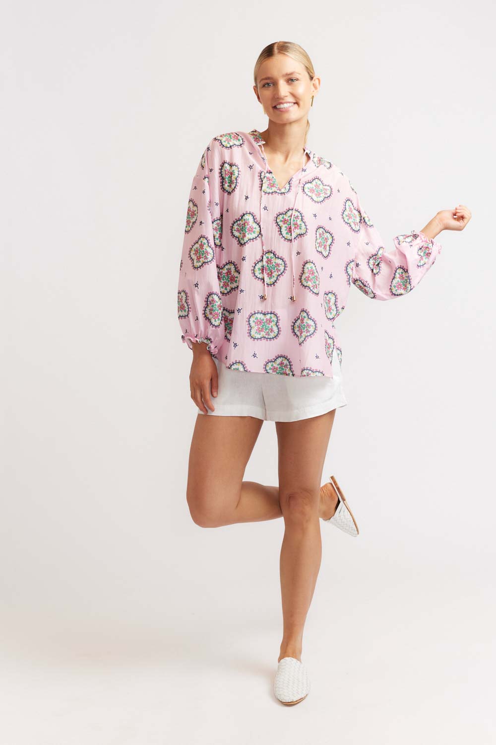 Edie Top - Mosaic Pale Pink