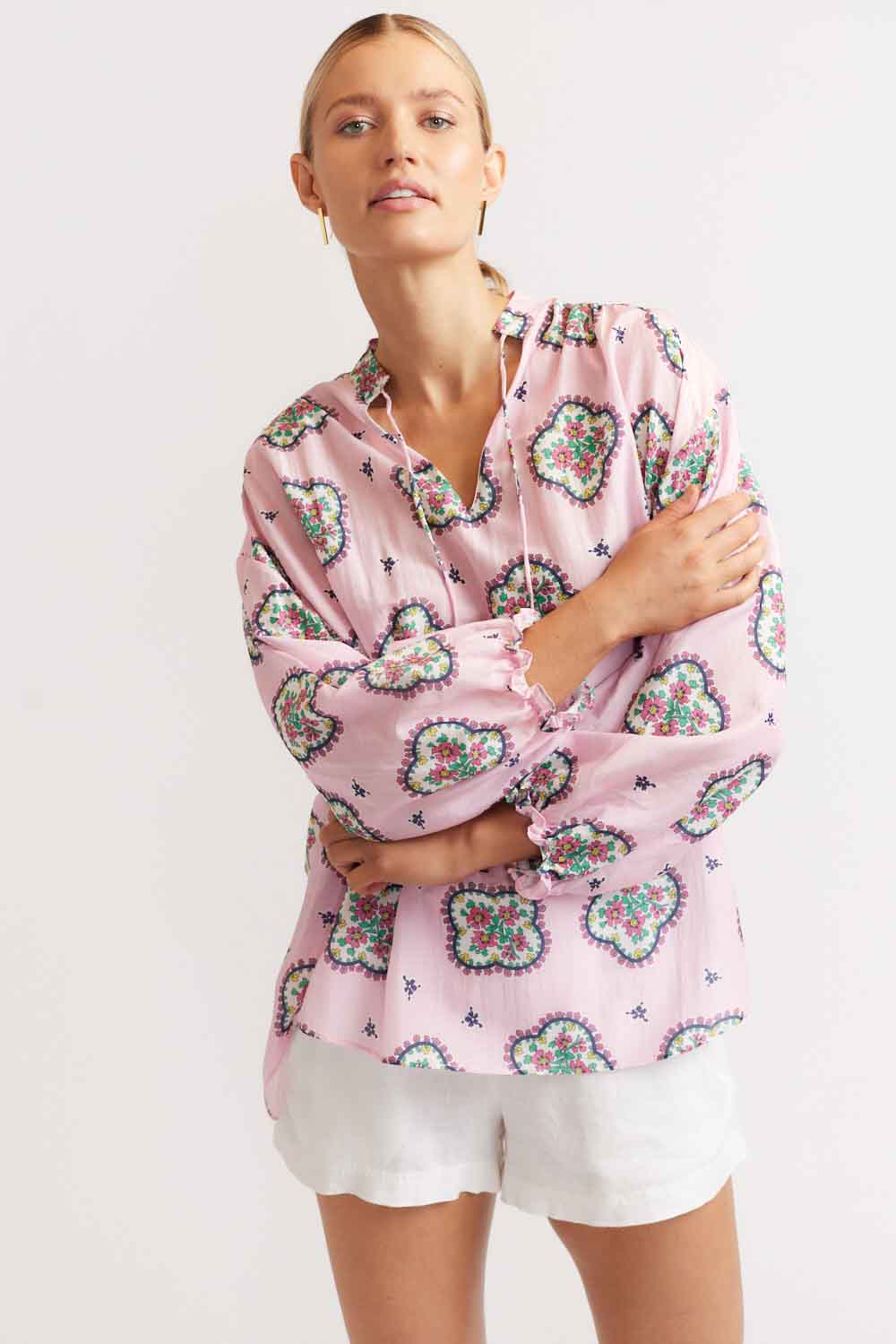 Edie Top - Mosaic Pale Pink