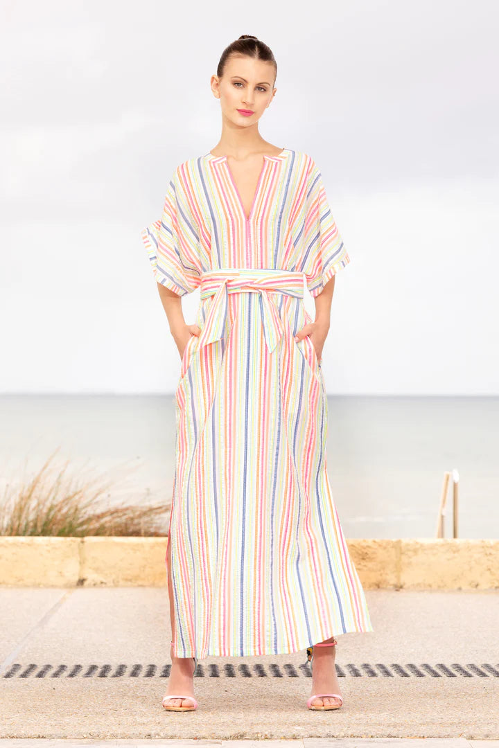 Norman Dress - Fluro Stripe