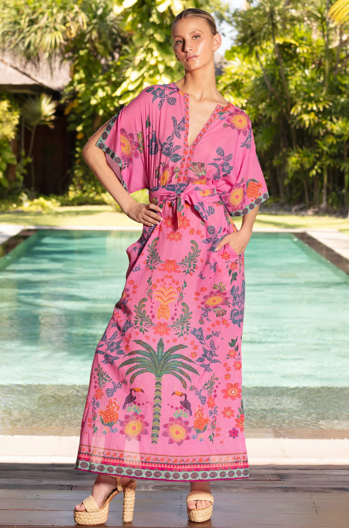 Norman Queen Palm Maxi Dress