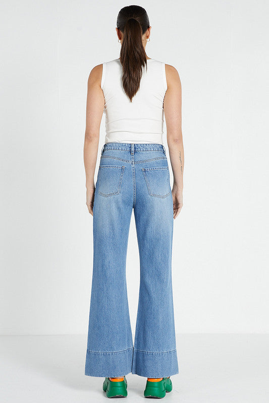 Flared Jean - Light Blue Wash Denim