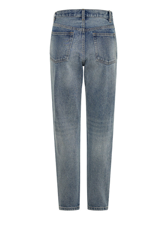 Slim Mum Jean - Mid Blue