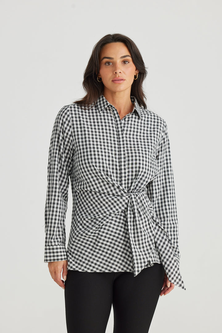 Nova Shirt - Black Gingham