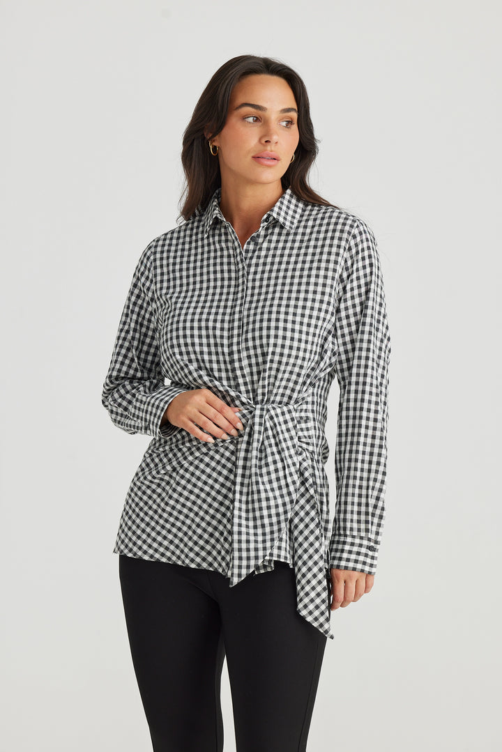 Nova Shirt - Black Gingham