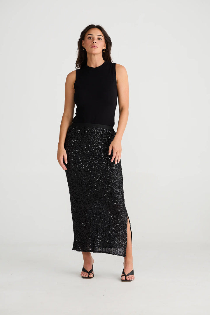 Dazzle Skirt - Black Sequin