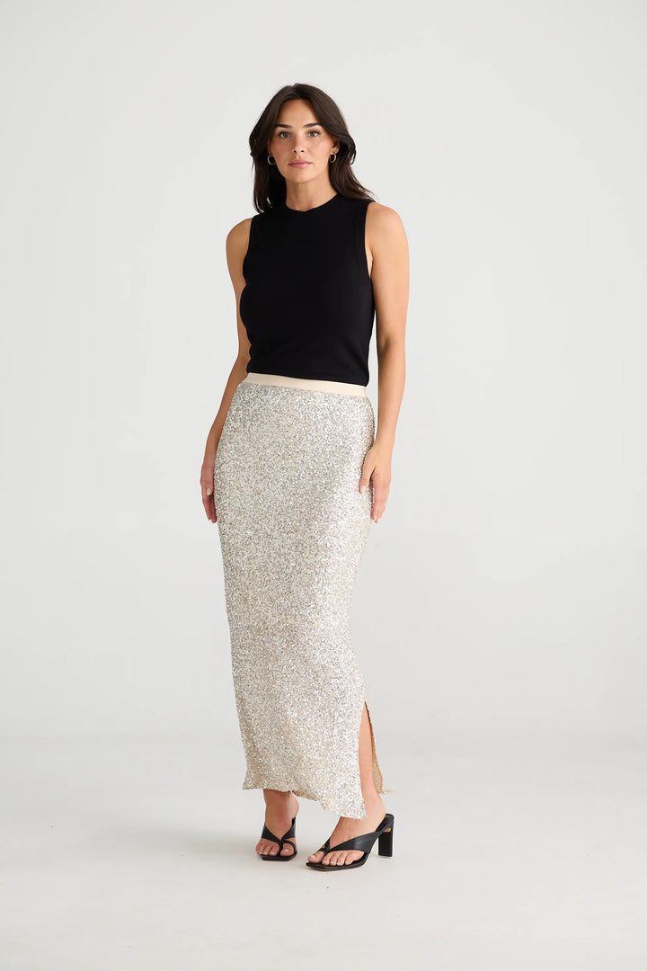 Dazzle Skirt - Champagne Sequin