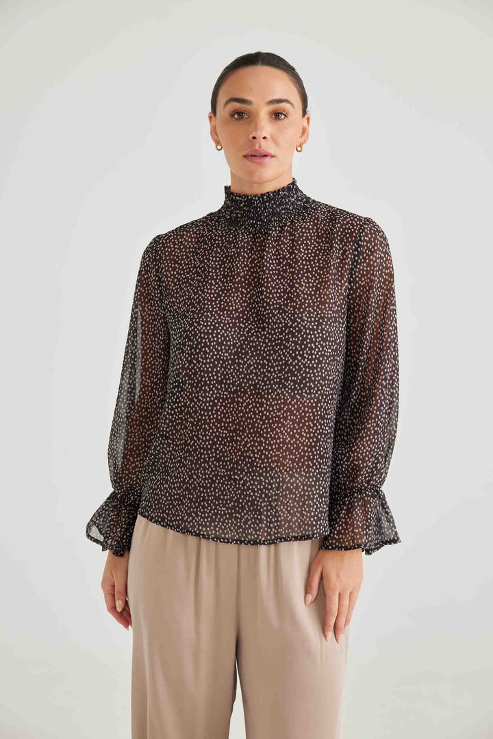 Dakota Top - Black / Taupe