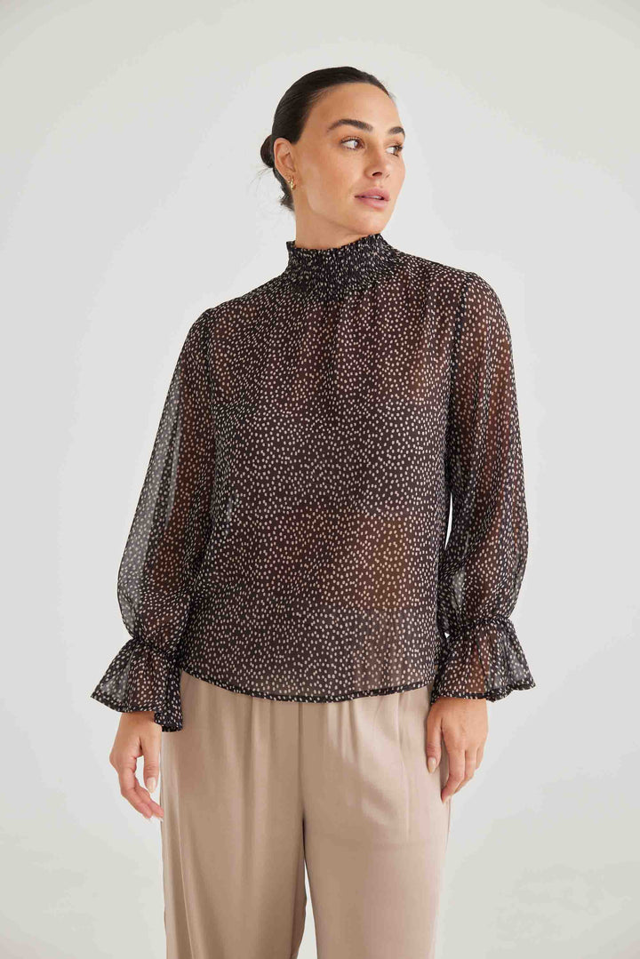 Dakota Top - Black / Taupe