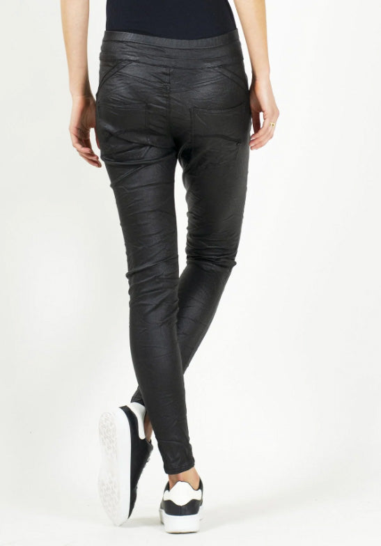 Black Silverbell Coated Pant