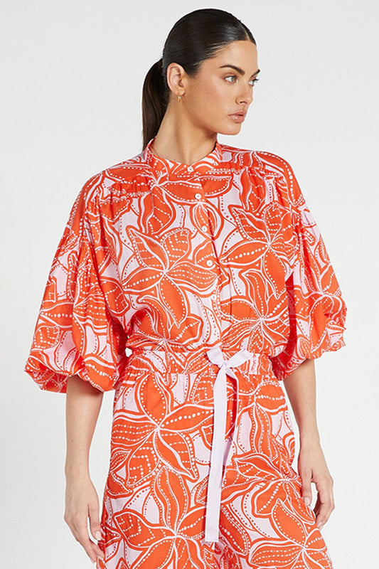 Billow Sleeve Top - Ukiyo Botanic