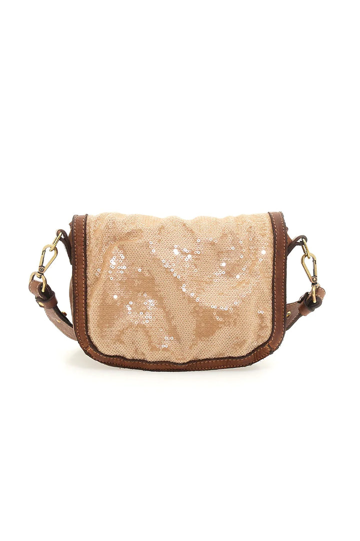 Olga Crossbody Paillettes Bag - Cognac