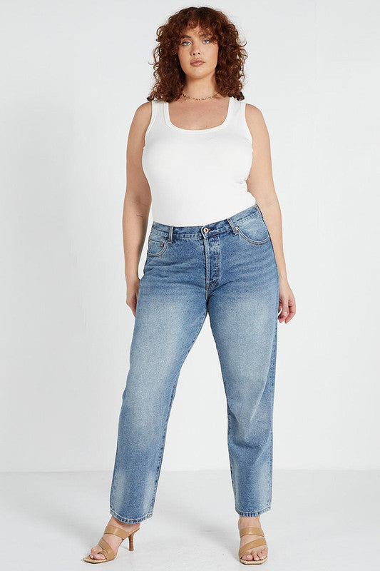 Slim Mum Jean - Vintage Blue