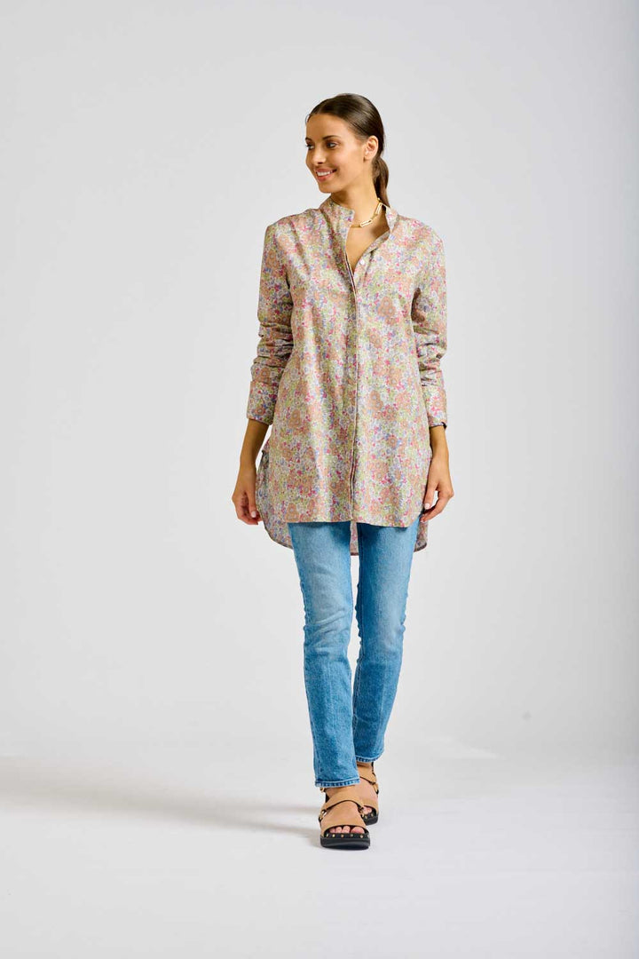 The Claudia Grandpop Shirt - Floral