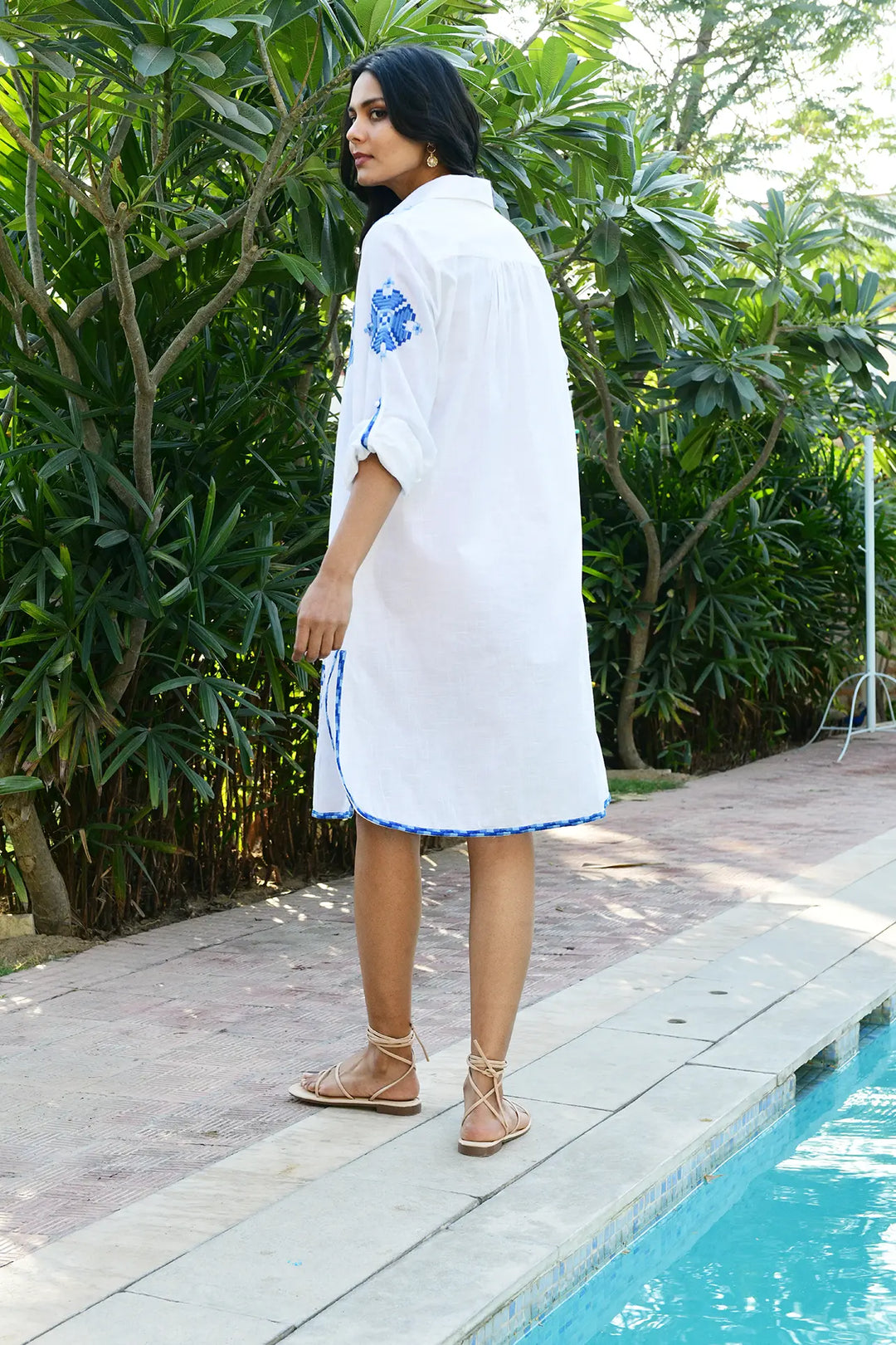 Paros Shirt Dress - Blue