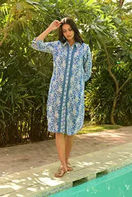 Lamu Shirt Dress - Blue